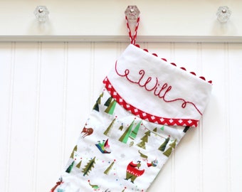 Personalized Santa Stocking, Modern Stocking, Family Stockings, Baby First Christmas