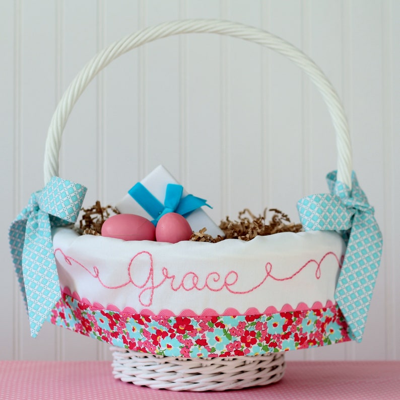 Personalized Name Easter Basket Liner Baby First Easter Etsy