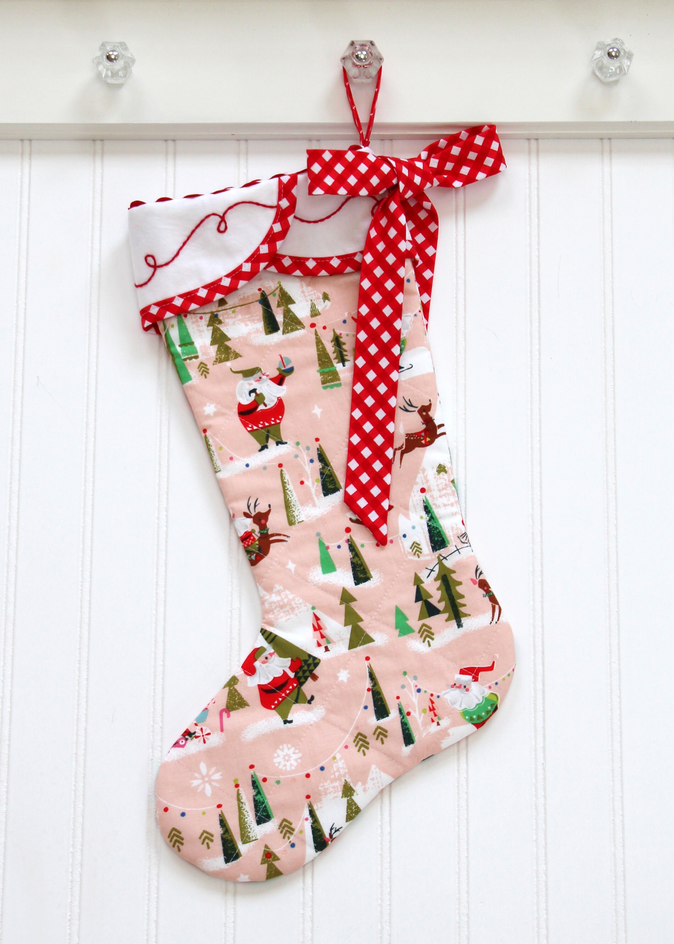 Personalized Baby Girl Christmas Stocking Quilted Stocking Etsy UK