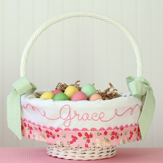 Preorder 2020 Easter Basket Personalized Pink Floral Easter Etsy