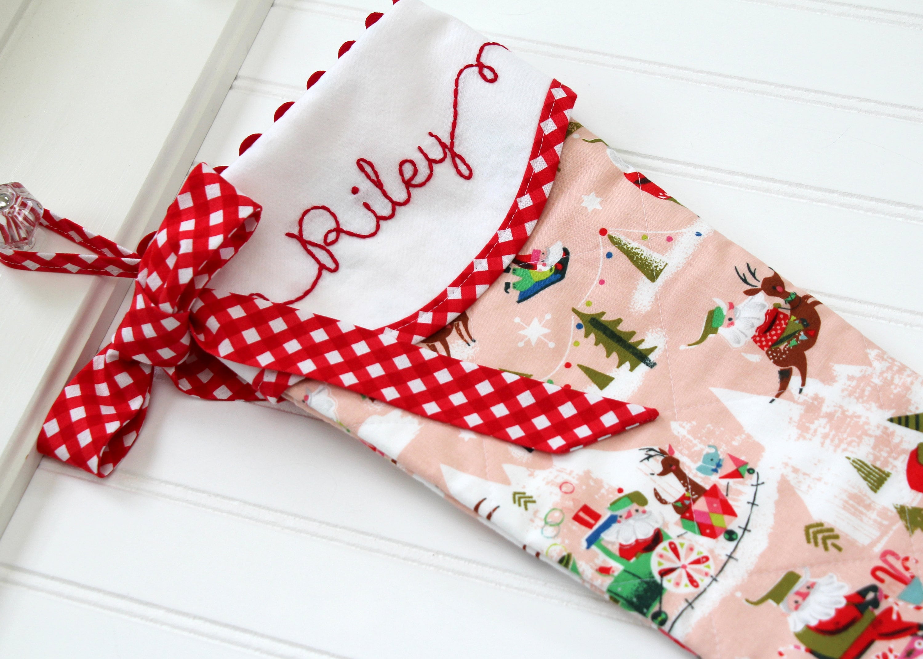 Personalized Baby Girl Christmas Stocking Quilted Stocking Etsy UK