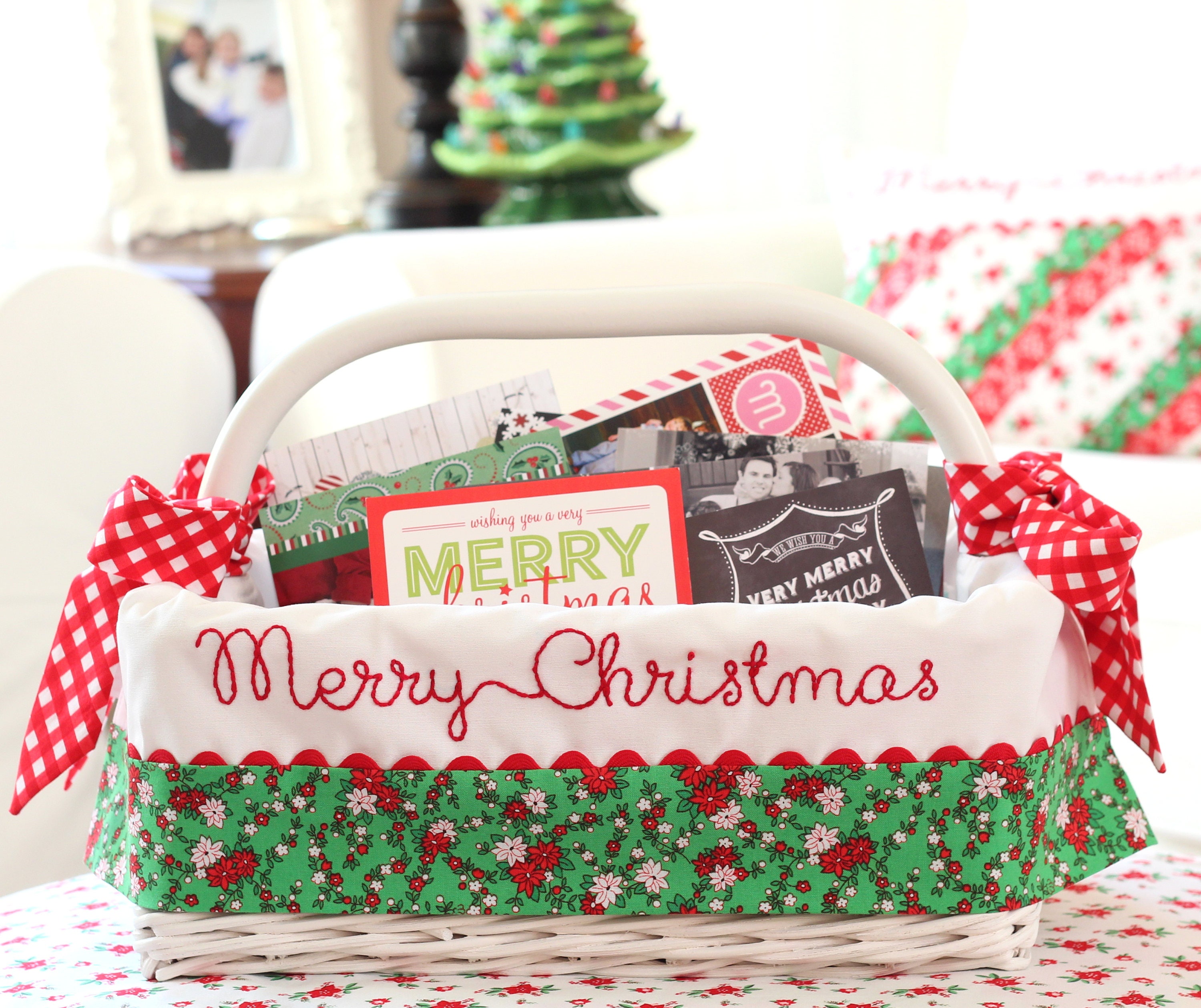 Christmas Card Basket Liner to match our Personalized Etsy