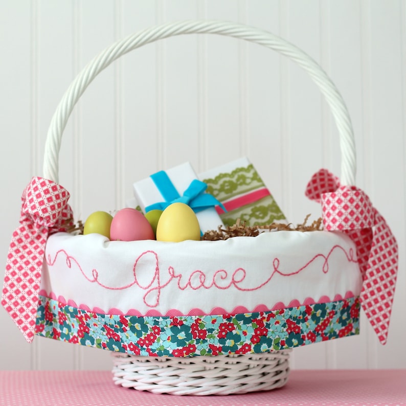 Easter Basket Personalized Easter Basket Liner Fits Pottery Etsy