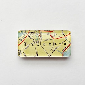 Brooklyn NY Vintage Karte Magnet, Rechteck Magnet, Reise Geschenk, Karte Geschenke, Karte Souvenir, Kerl Geschenk, Einweihungsgeschenk, Mitarbeiter Geschenk, Brooklyn