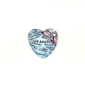 Aimant vintage de carte de Los Angeles CA. Aimant en forme de coeur, aimant fort, cadeau de voyage, cadeaux carte, fiançailles, cadeau de mariage pour moins de 20 ans, aimant LA