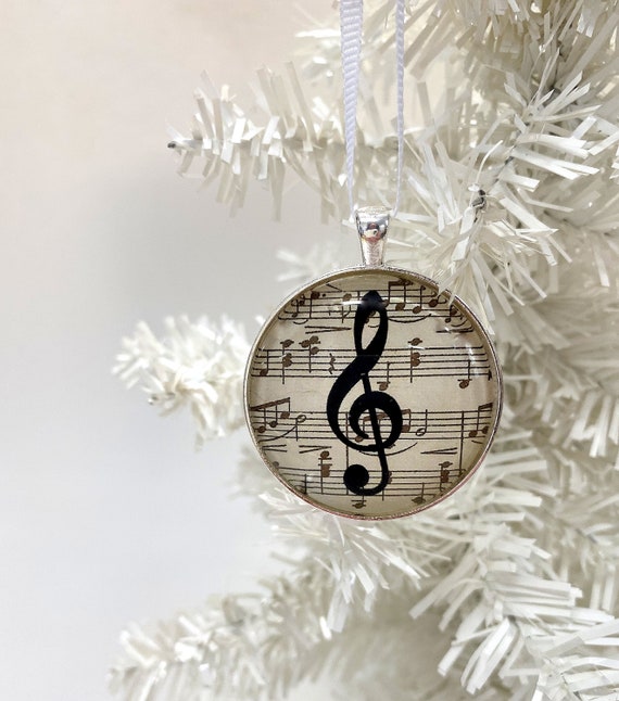 Sheet Music Holiday Ornament Music Notes G Clef Ornament Etsy