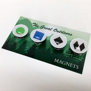 Ski Magnet set. Ski Symbols, guy gift, skier gift, gift for ski instructor, gift for snowboarder, fridge magnet set, glass magnets