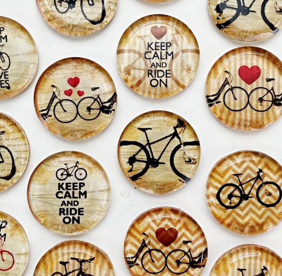 Bicycle Magnet Set, Fridge magnets, bike love, bike magnets, gift for cyclist, Keep Calm magnets, bike gifts, road trip, love bikes