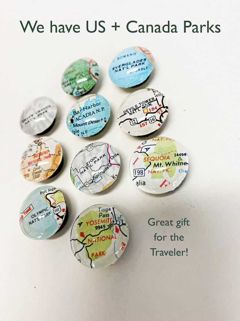 National Park - Vintage Map Magnets, Customized, Personalized Gift ...