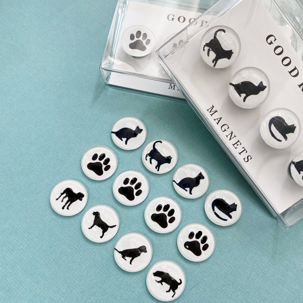 Dog magnet set, Paw print magnet, Cat magnet, dog sitter, cat sitter, dog walker, dog mom gift, dog dad, fridge magnet, pet parent, cat mom