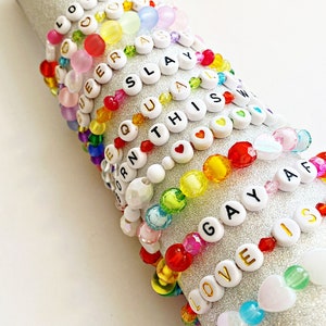 Pride Bracelet Set, Friendship Bracelet, LGBTQIA Bracelet Set, Rainbow, Pride gifts, Pride accessories, Pride Party favor