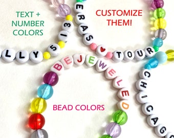 CUSTOM Eras Tour Bracelets, Friendship Bracelet, Taylor Swift Bracelet, Swiftie gift, Customizable Eras bracelet, choose your text, beads