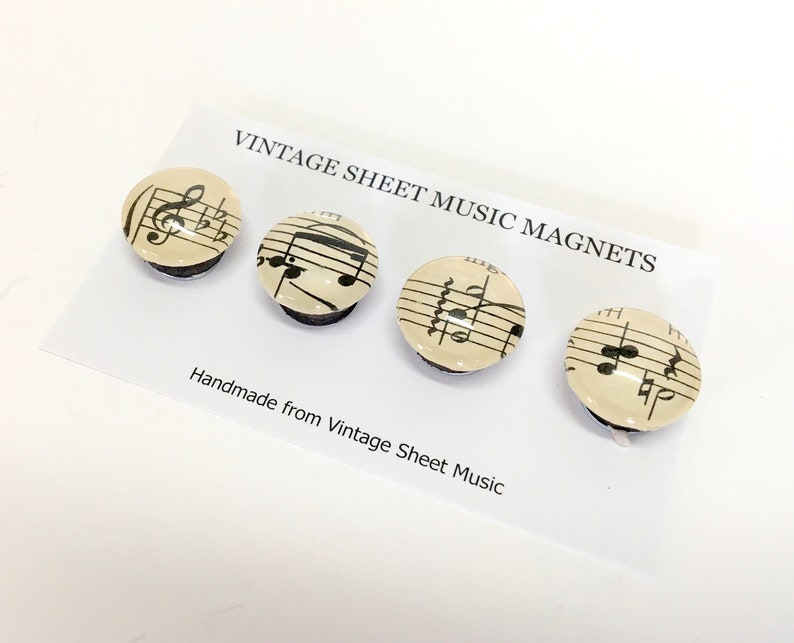 BEST SELLER Vintage Sheet Music magnets, push pins. Fridge Magnet set, music teacher gift, music gift, music notes, Piano teacher, musician image 4