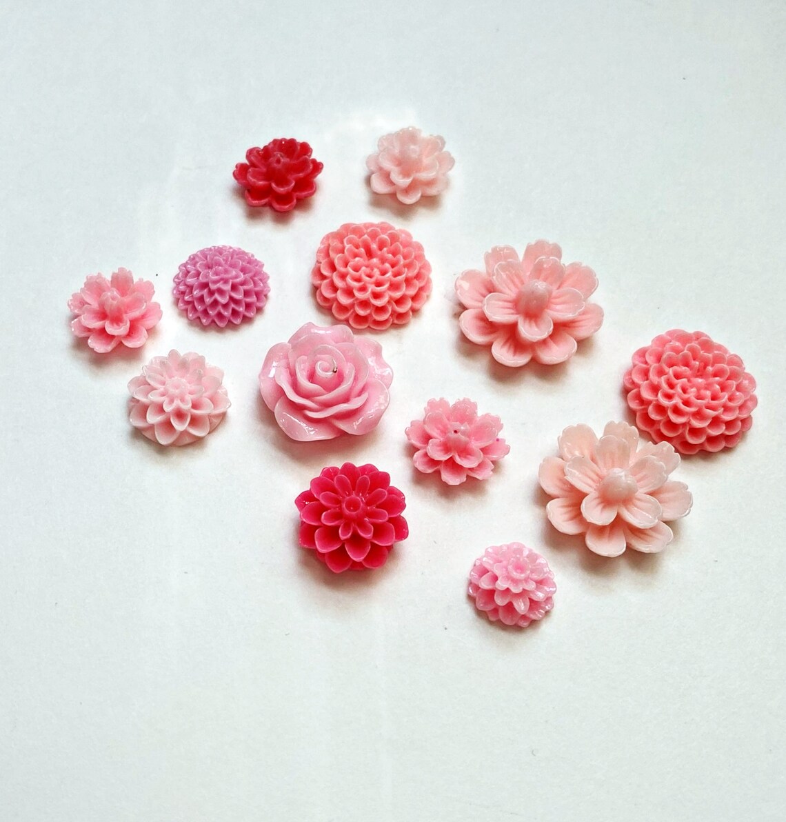 Pink Flower Set Pink Resin Flower Strong Etsy Australia