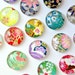 MOST POPULAR. Mixed Bag. set of 4 or 8 cute Glass Magnets / Push Pins, Japanese yuzen Chiyogami paper, colorful pretty floral Fridge Magnets 