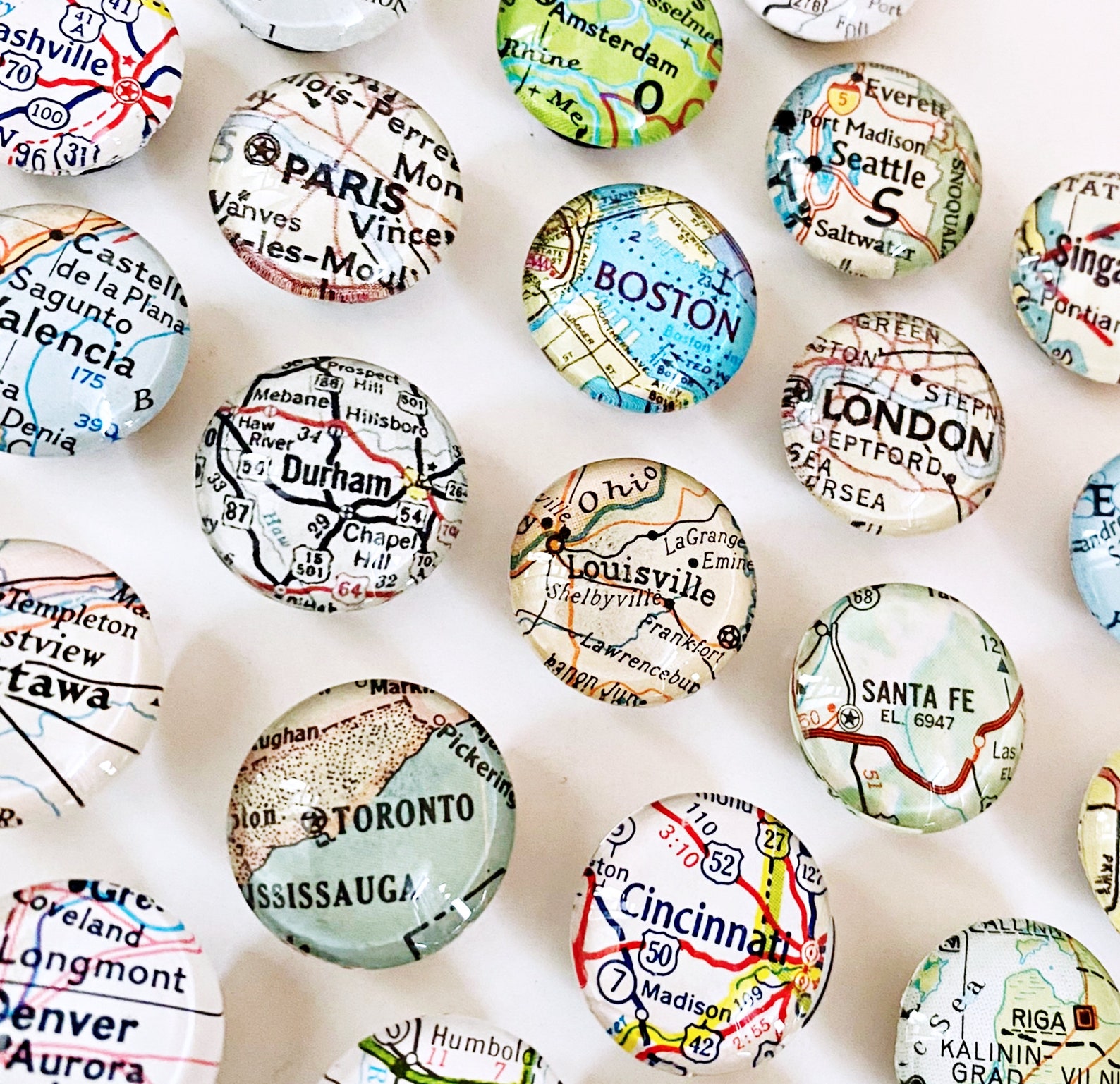 Custom Vintage Map Magnets, Souvenir, Travel Memento, Keepsake Map Gift ...