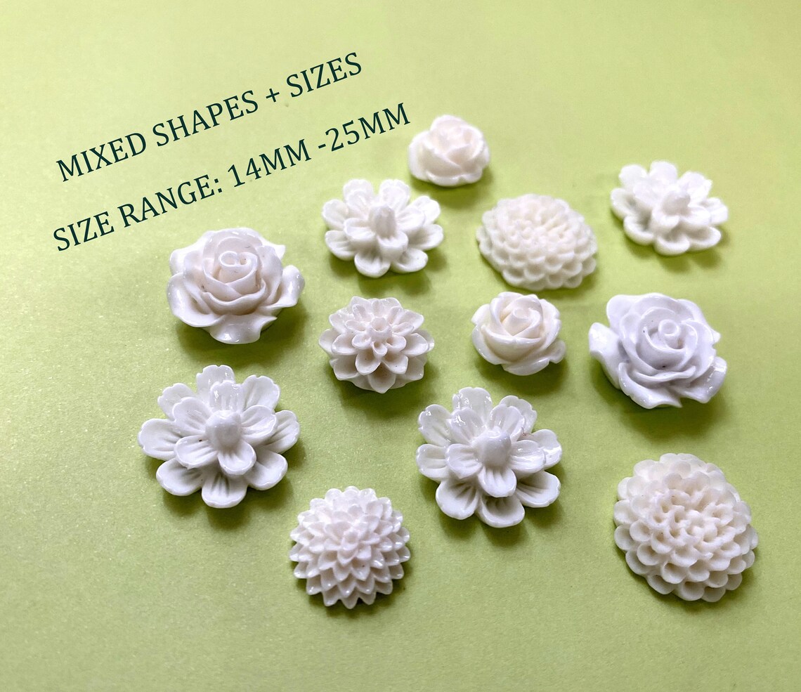 White Flower Set White resin flower strong Etsy