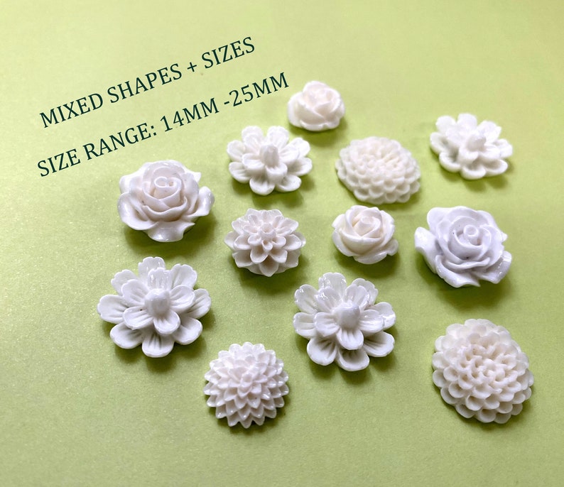 White Flower Magnet Set, White resin flower Magnets, strong fridge magnets, gift for gardener, magnet set, garden club gift, white magnets image 5