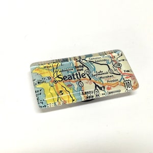 Seattle WA Vintage Map Magnet. Rectangle Magnet, Travel Gift, Map Gifts ...
