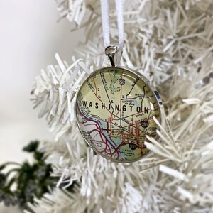Décoration de Washington DC, décoration de carte vintage, décoration de Noël, cadeau de Noël, carte, souvenir de DC, cadeaux de carte, moins de 20 ans, district de Columbia,