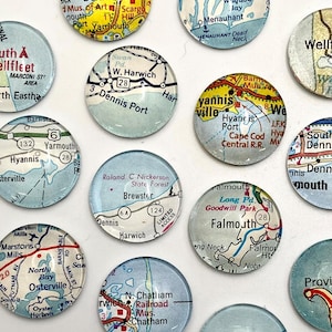 Cape Cod Vintage Karte Magnete - Individuelles Magnet-Set, Cape Cod MA Magnete, Cape Cod, Kartenmagnete, personalisiertes Geschenk, individuelles Geschenk, Kartengeschenke