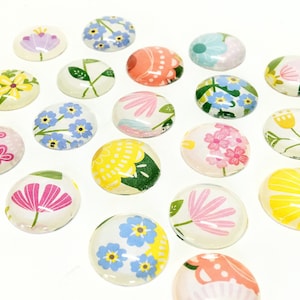 Forever Flowers glasmagneten of push pins, punaises, leuke magneten, kleurrijke bloemenprints, schattige magneten, koelkastmagnetenset