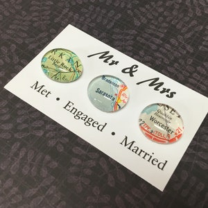 Aimants de carte personnalisés. Cadeau de mariage, cadeau de fiançailles, ensemble d'aimants personnalisés, cadeaux carte, cadeau carte de mariage, cadeau de mariage à destination, aimants pour réfrigérateur