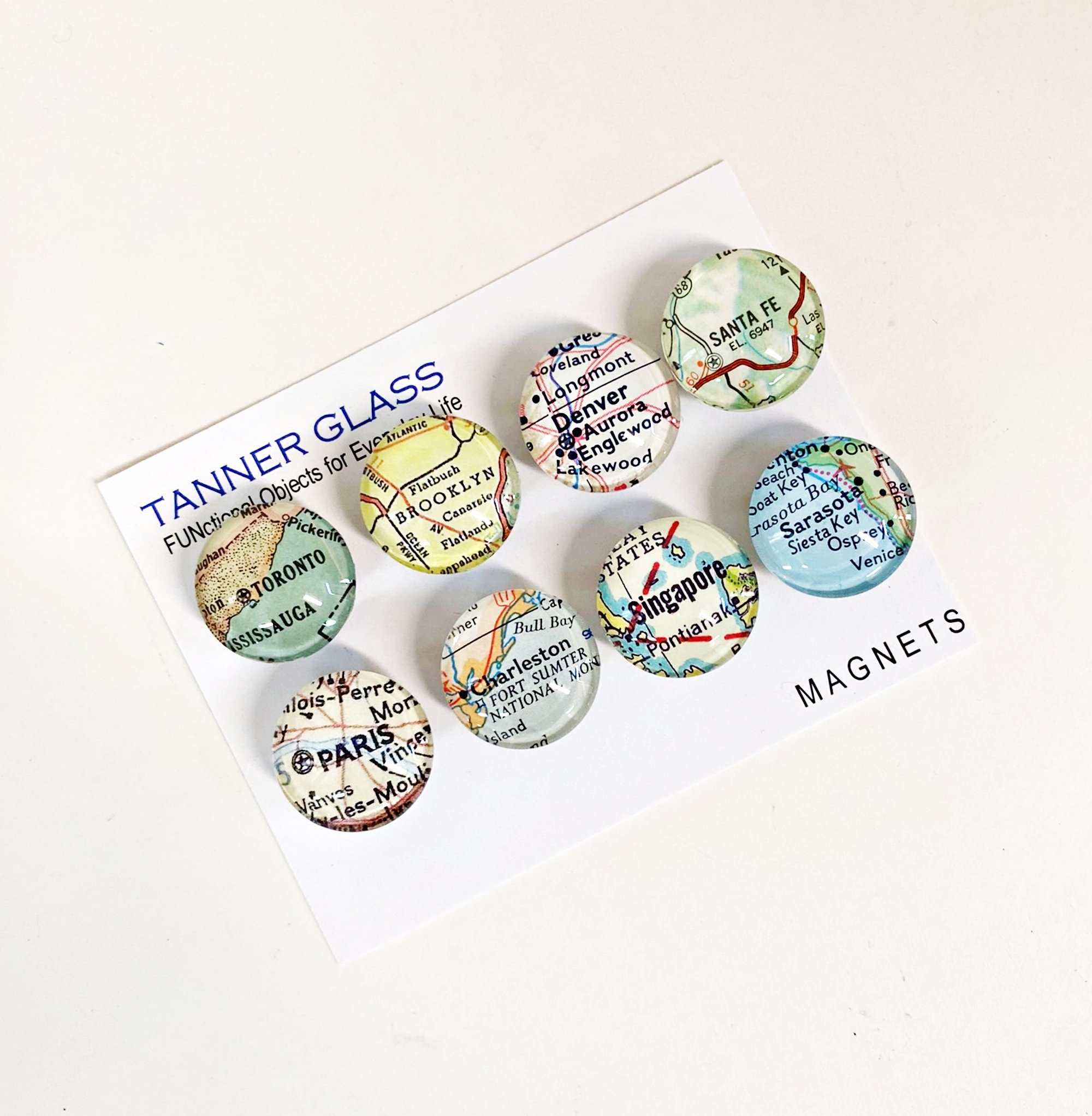 Custom Vintage Map Magnets, Souvenir, Travel Memento, Keepsake Map Gift ...