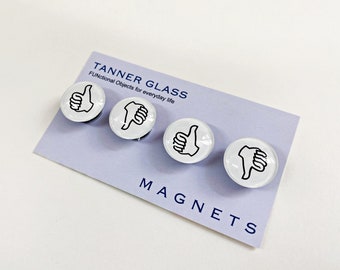 Fun magnets, Thumbs Up & Thumbs Down. set of 4 magnets or push pins, thumbtacks. coworker gift, teacher gift, to do list, fridge magnets