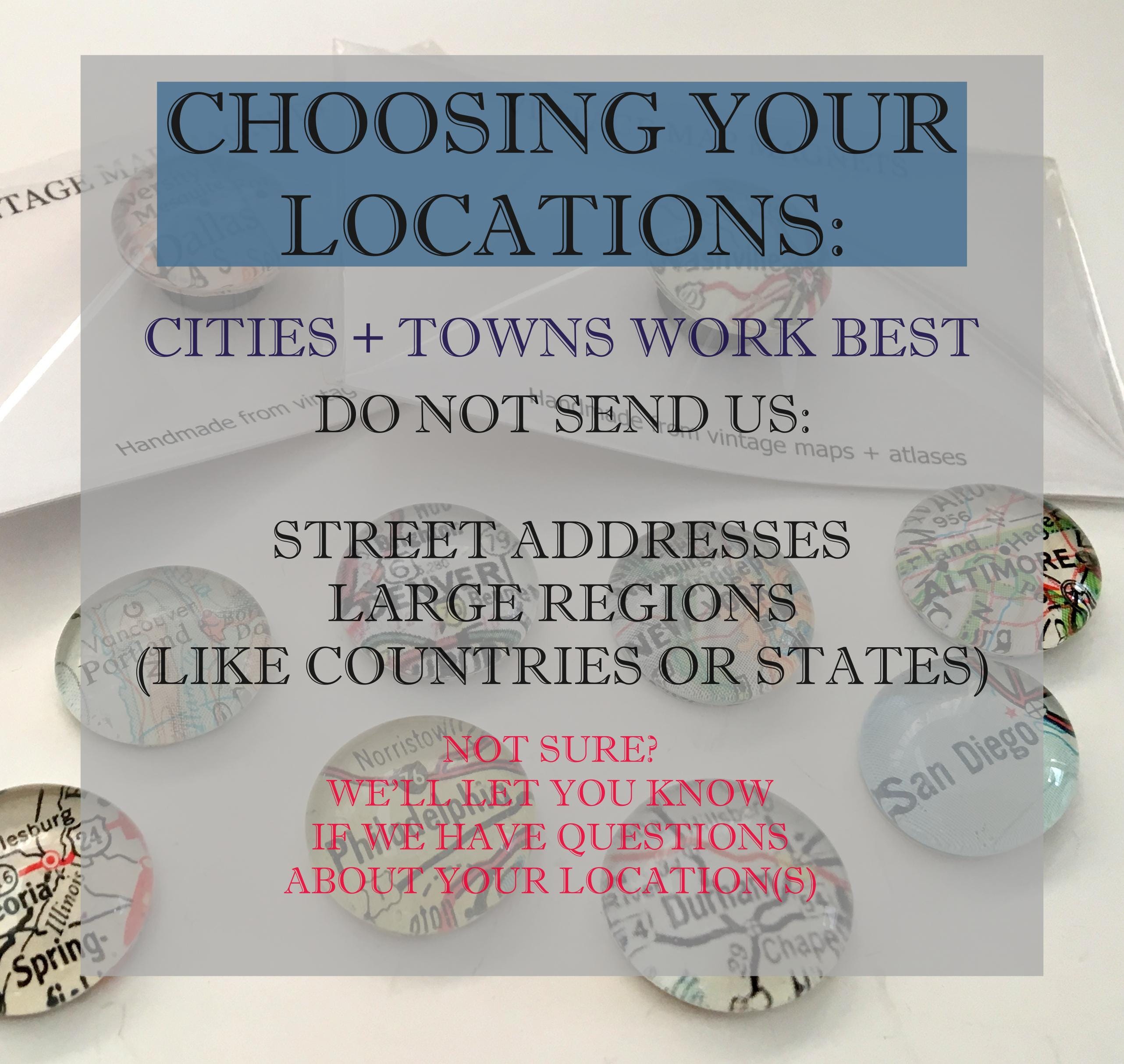 Custom Vintage Map Magnets, Souvenir, Travel Memento, Keepsake Map Gift ...