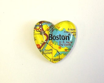 Boston MA Vintage Map Magnet.  Boston gifts, map gifts, Boston Mass, gift for traveler, unique gift, Boston Love, Boston magnet, fridge