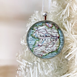 Irland Ornament, Vintage Landkarte, Ornament, Weihnachten Ornament, Dublin, Irland Geschenk, Vintage Landkarte, Irland Souvenir, Geschenk unter 20
