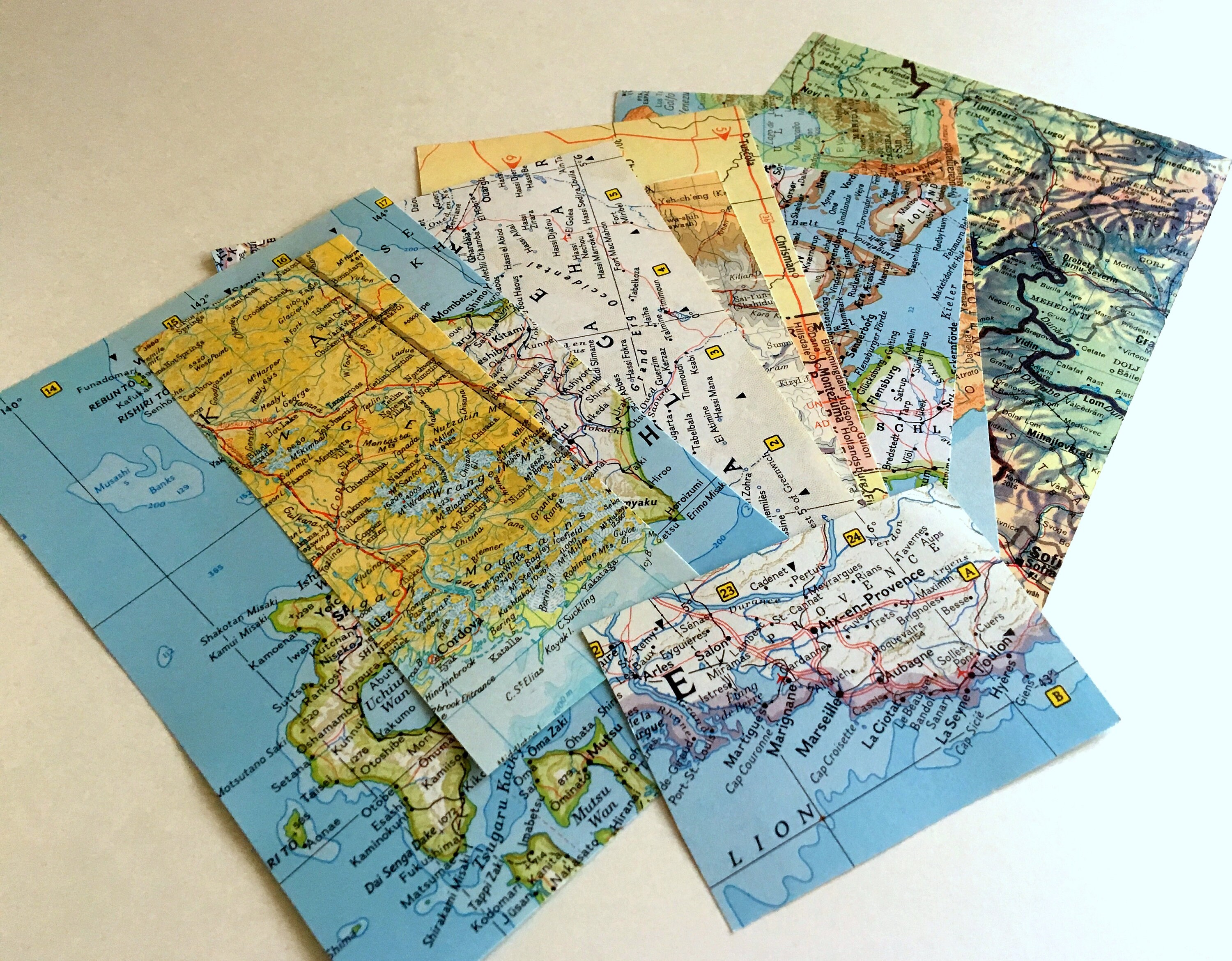 Buy Vintage Map Scrap Pieces, Geography Project, Scrapbook Map ...