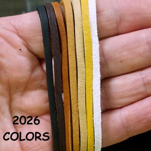 Cordón de 3 pies de cuero de venado estadounidense de 1/8 de pulgada de ancho