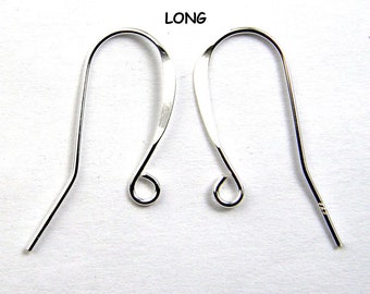 LONG Earwires 925 Sterling Silver 5 Pairs