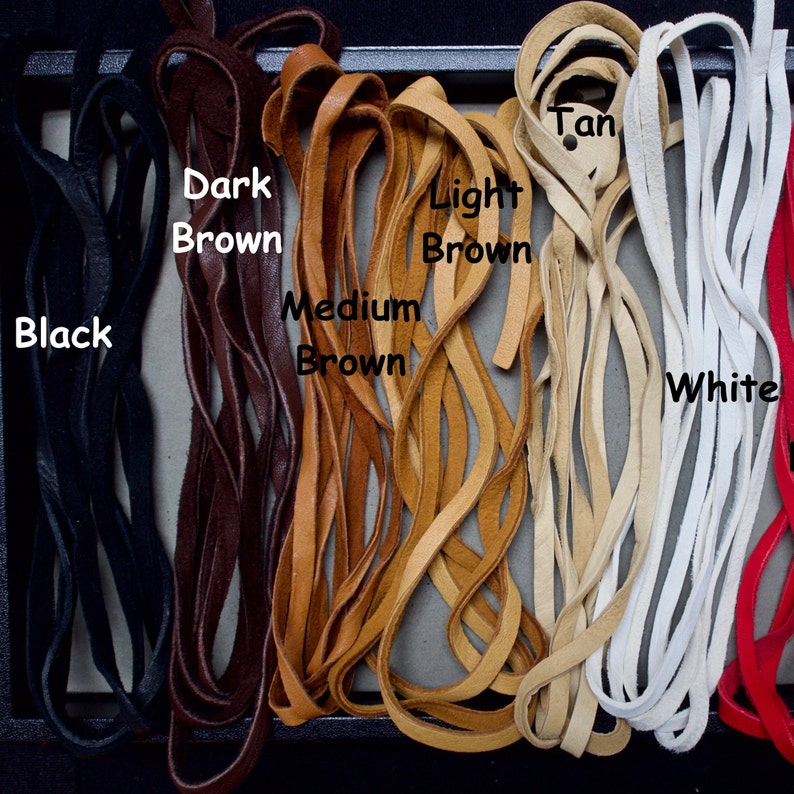 6 Feet USA DEERHIDE LEATHER 1/4 Inch Wide Flat Cord image 1