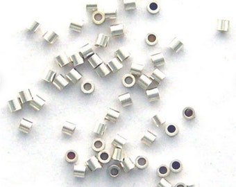 100 - MICRO Crimp Beads 1X1mm 925 Sterling Silver or 14K20 Gold Filled