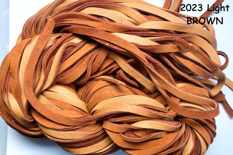 6 Feet USA DEERHIDE LEATHER 1/4 Inch Wide Flat Cord image 3