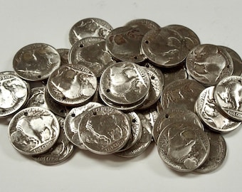 Authentic Buffalo Indian Head Nickel Coin Charms 1935-1938