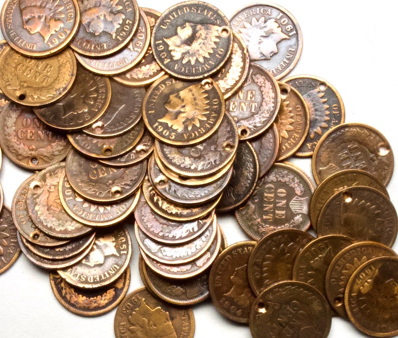 Authentic Indian Head Penny Charms Early 1900's or 1890's image 1