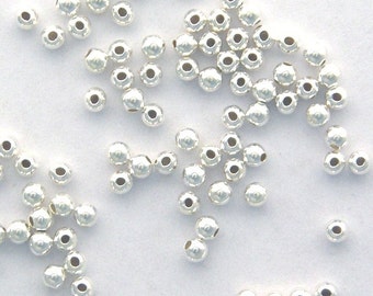 Seamless Round Beads 925 Sterling Silver 2, 2.5, 3, 4, 5, 6, 8mm