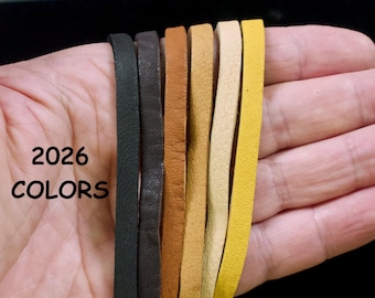 6 Feet USA DEERHIDE LEATHER 1/4 Inch Wide Flat Cord