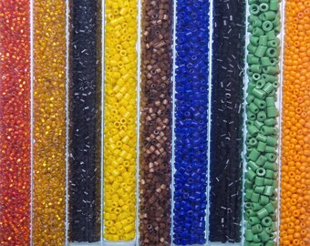 Venetian Antique Glass Seed Beads 1 Tube 25 to 28 Grams 1 Ounce Made in Italy