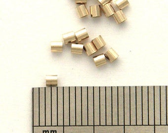 1X1mm, 2X2mm Crimp Or 3X2mm Twist Crimp Beads Or 3mm, 4mm Crimp Covers 14K20 Gold Filled GF for Necklaces