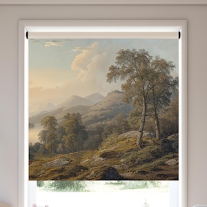 Serene Landscape Roller Shades, Landscape Art Window Coverings, Elegant Landscape Decor, Custom Roller Blinds for Bay Windows, Door Shades