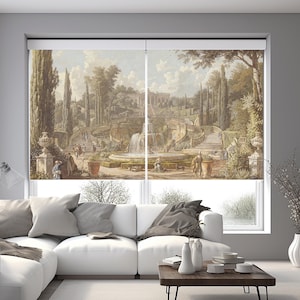 Vintage Timeless Landscape Roller Shades, Historical Art Window Coverings, Custom Home Decor Roller Blind, Old World Charm Window Treatments