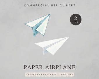 Pappersflygplan Clipart, Origami Flygplan Clip Art, Akvarell Pappersflygplan PNG, Skolklassrumsgrafik, 2 PNG:er, 300 DPI Transparent