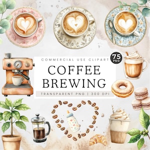 Bebé preparando café PNG, clipart de baby shower, clipart de granos de café, capuchino, frappé, café con leche, fiesta de té neutral, revelación de género, vegetación