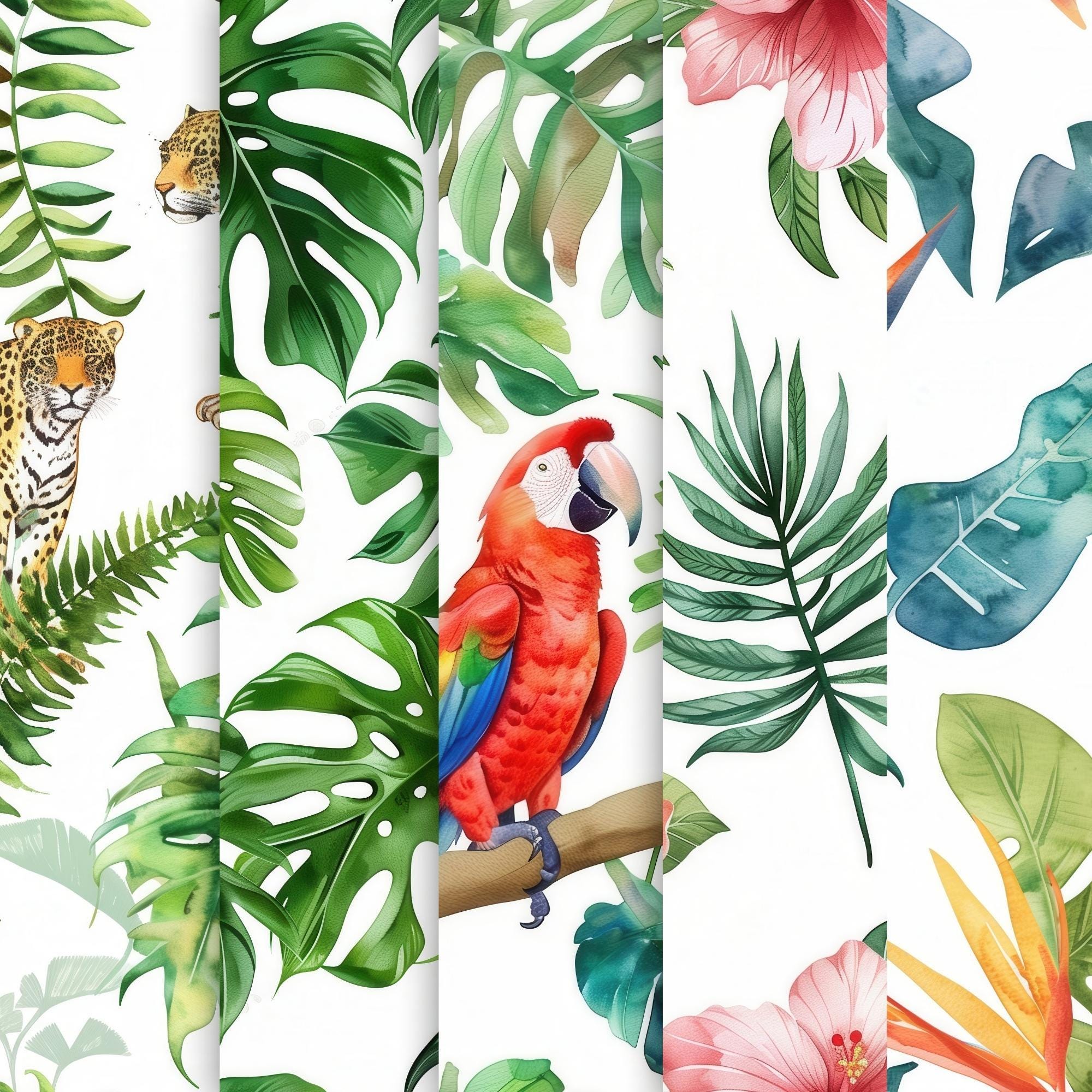 Costa Rica Pattern Costa Rica Animals Seamless Pattern, Rainforest Animals Digital Paper ...