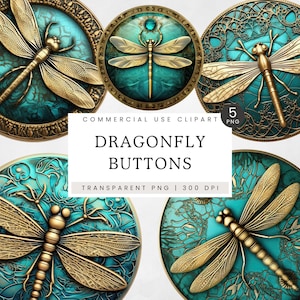 Dragon fly Button Clip art, Dragonfly Fussy Cuts PNG Clipart Collection, Watercolour Insects, Digital Wall Art, Illustration, JJ001